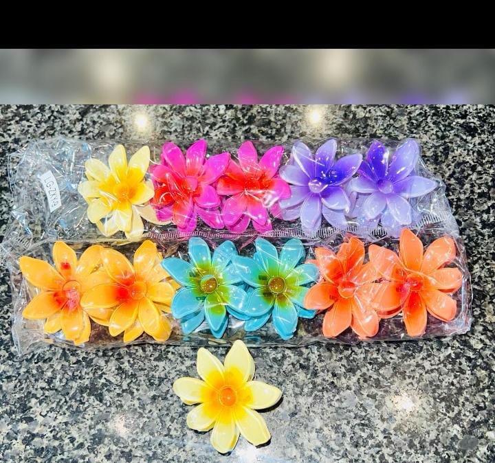 Pack of 3 - Flower Hair Clip Colorful Hair Band For girls
