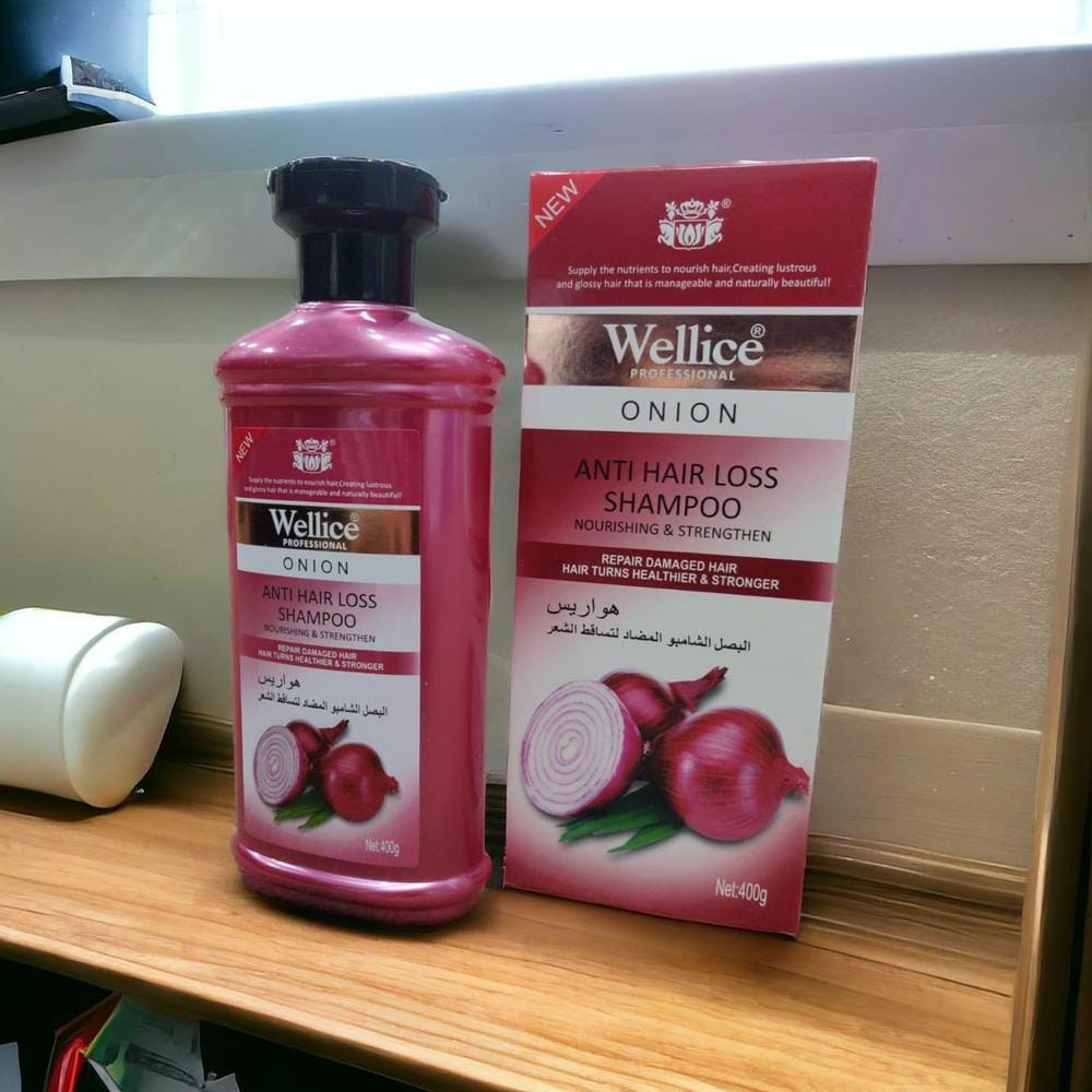 "Wellice Onion Anti Hair Loss Shampoo - Strengthening & Nourishing Formula for