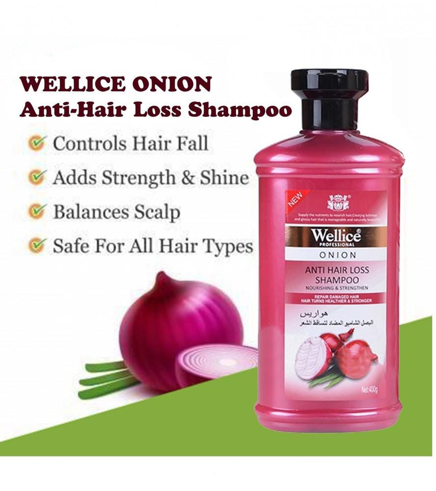 "Wellice Onion Anti Hair Loss Shampoo - Strengthening & Nourishing Formula for