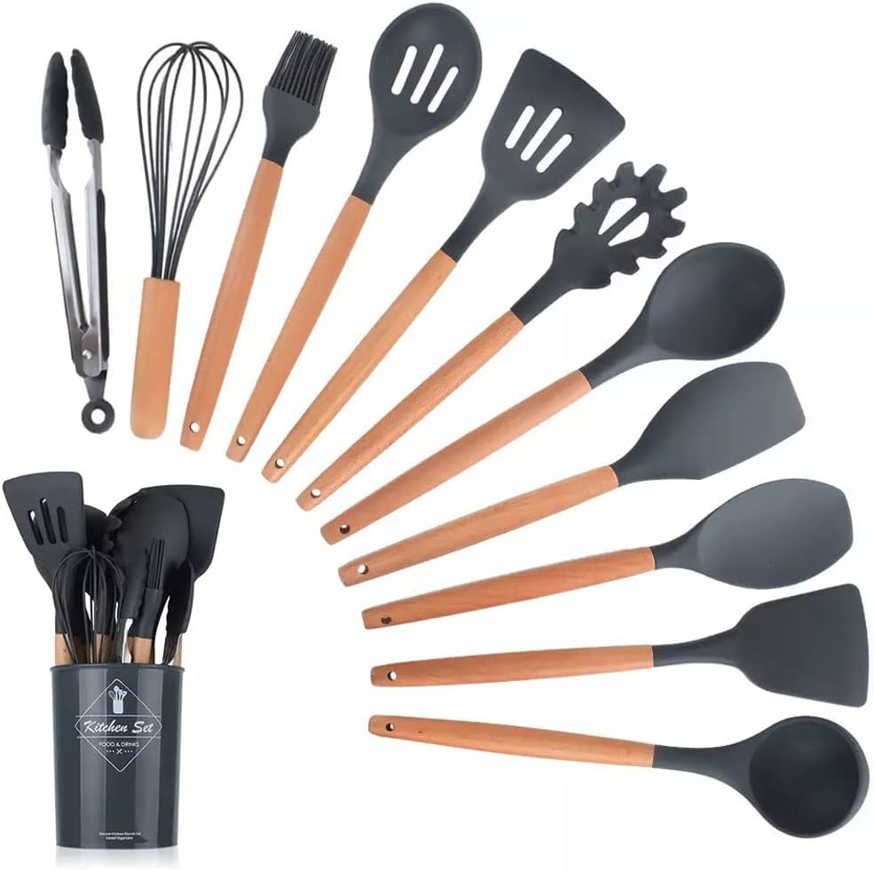 12 Pcs Silicone Cooking Utensils Kitchen Utensil Set | Heat Resistant Kitchen
