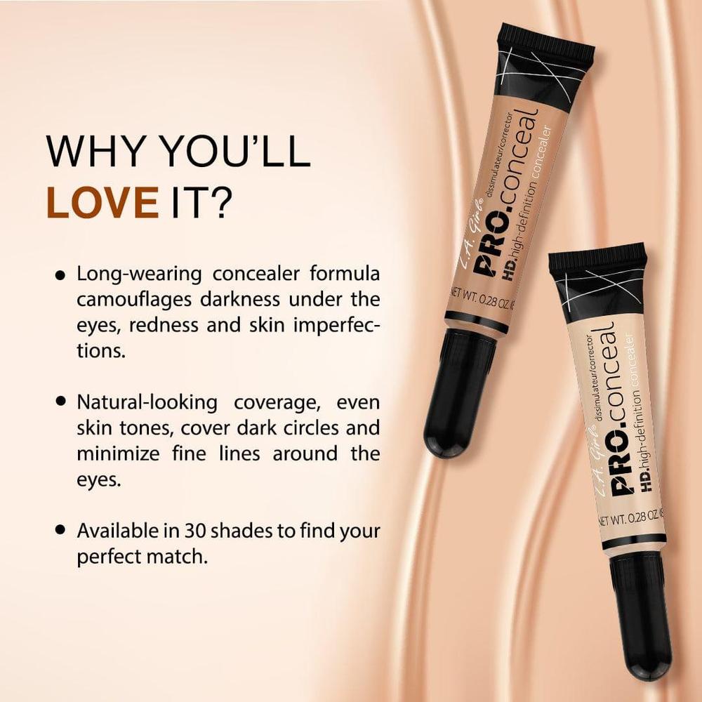 HD Pro High Coverage Concealer, Pack of 3