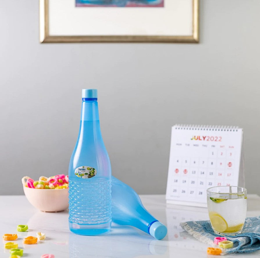 Pack Of 4 Plastic Jumbo Water Bottles (random color) 1.2 Ltr Each