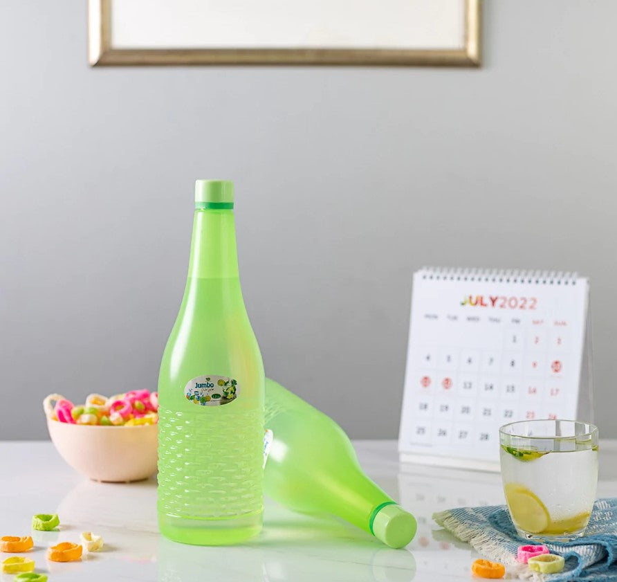 Pack Of 4 Plastic Jumbo Water Bottles (random color) 1.2 Ltr Each