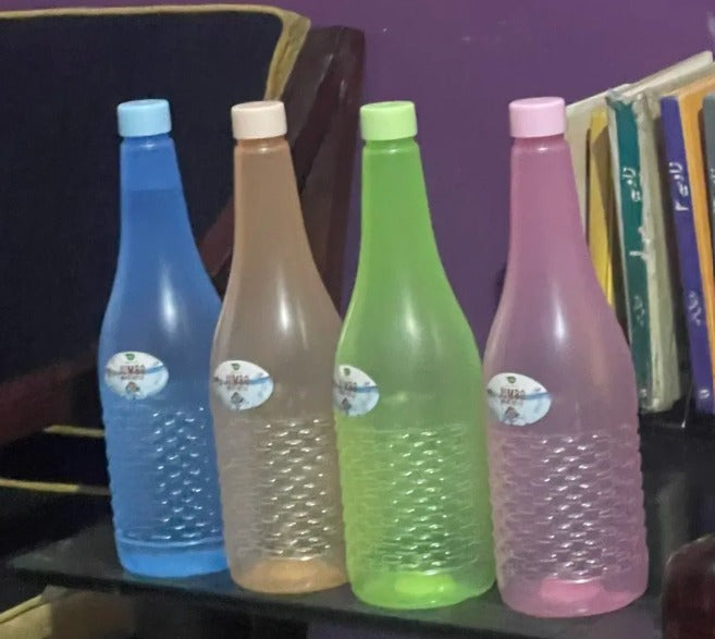 Pack Of 4 Plastic Jumbo Water Bottles (random color) 1.2 Ltr Each