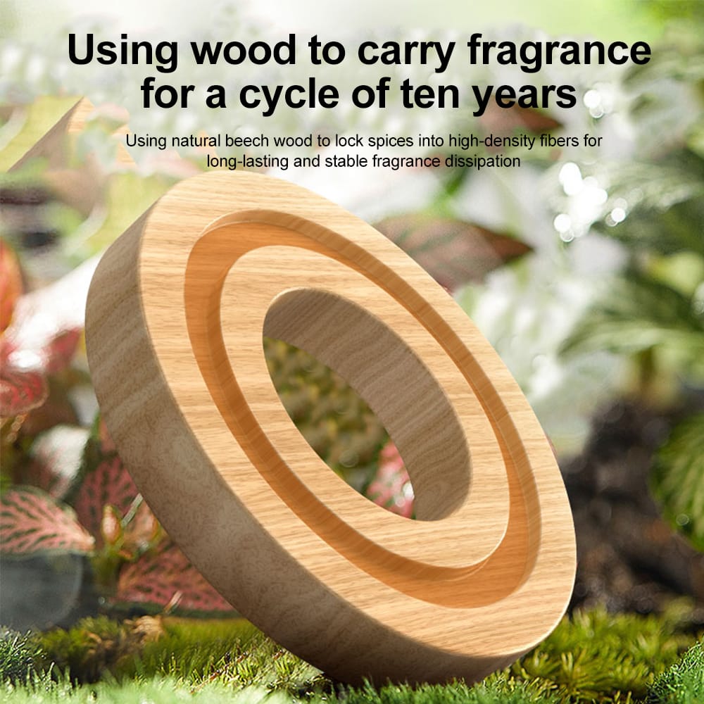 Solar Powered Rotating Helicopter Car Aromatherapy Air Freshener Alloy ABS Wood Fragrance