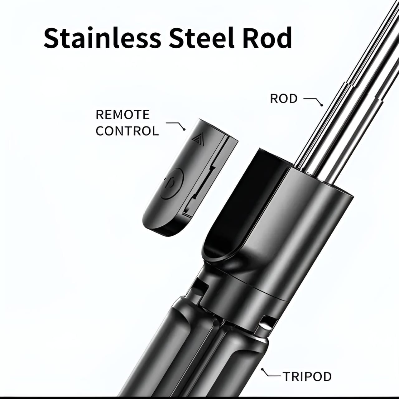 R1S Selfie Stick with Tripod | Bluetooth Foldable Selfie Rod with Remote