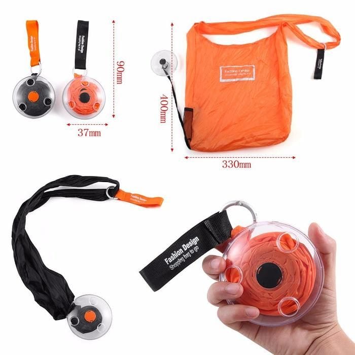 Eco-friendly Roll Up Reusable Polyester Foldable Grocery Bag Shopping Bag (random