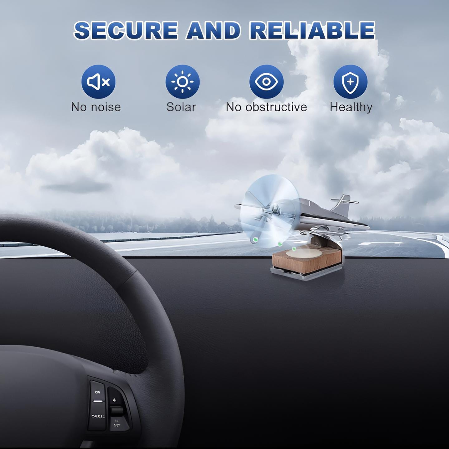 CaDecoration Plan Solar powered aeroplane car air freshener - Car Dashboard Solar