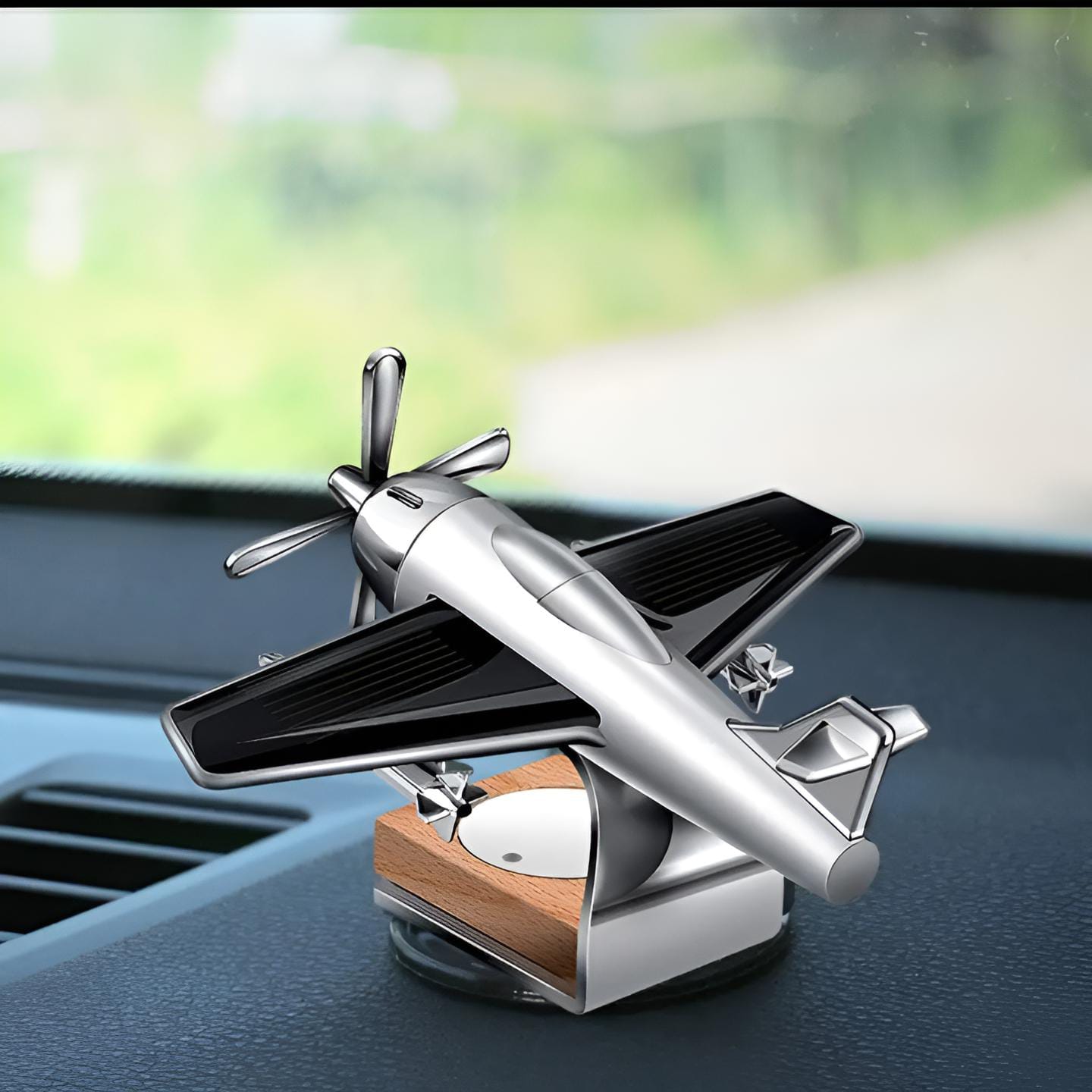 CaDecoration Plan Solar powered aeroplane car air freshener - Car Dashboard Solar