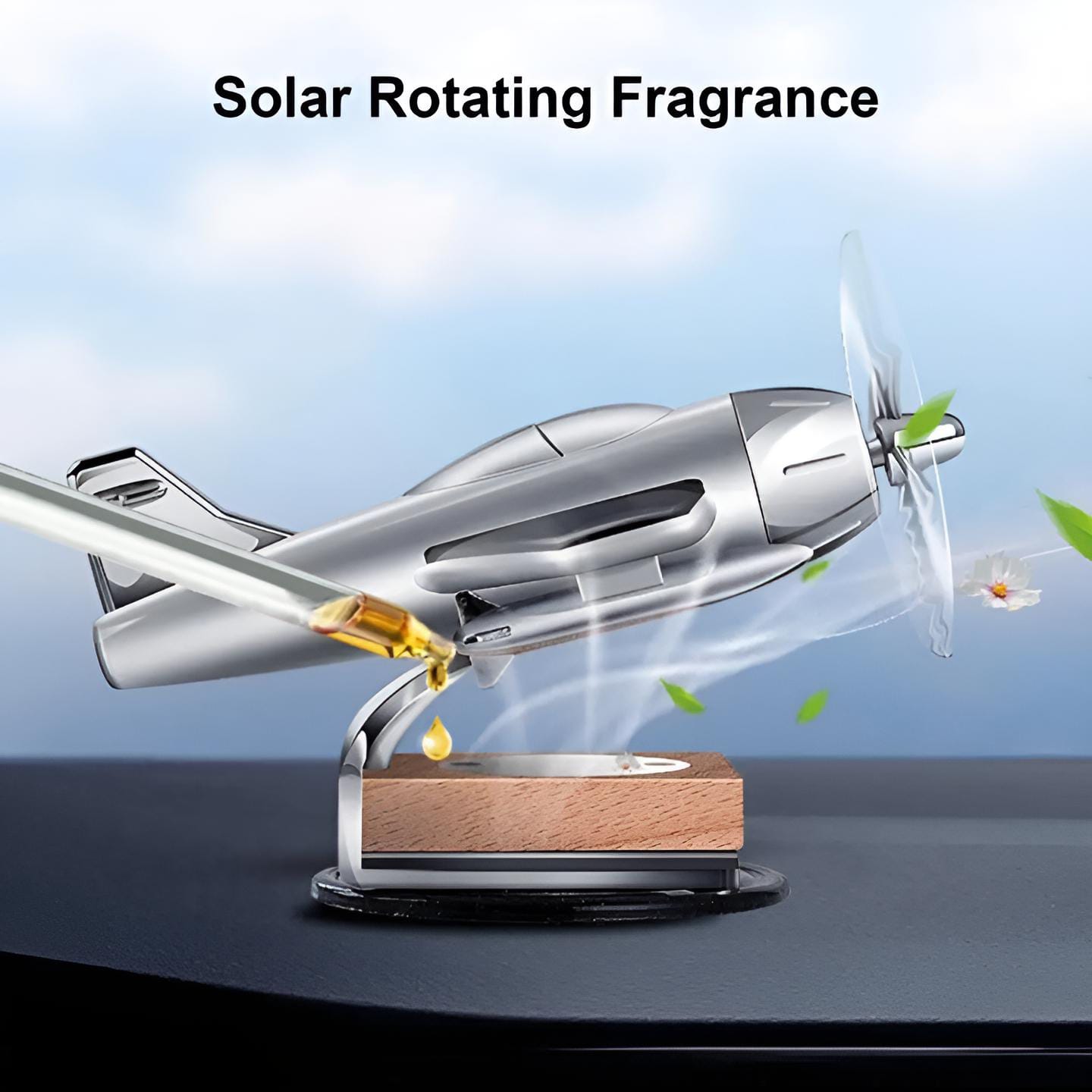 CaDecoration Plan Solar powered aeroplane car air freshener - Car Dashboard Solar