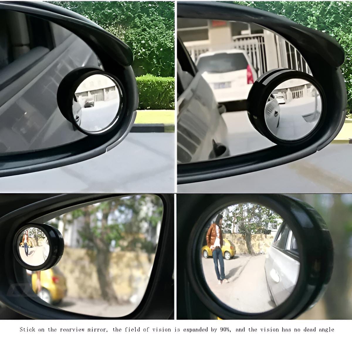Pack of 2 PCs Round view mirror blind spot wide- angel lens