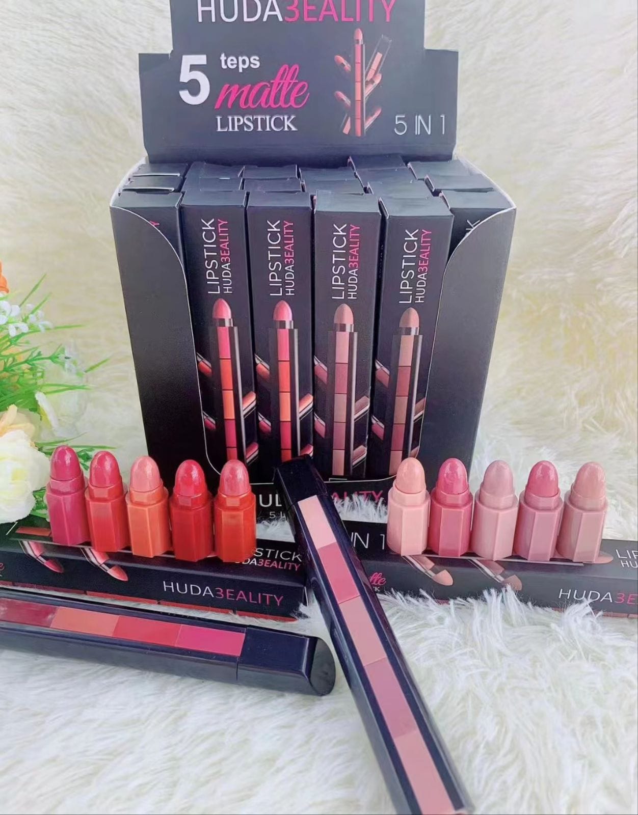 5 In 1 Huda Beauty Lipstick Nude Shades