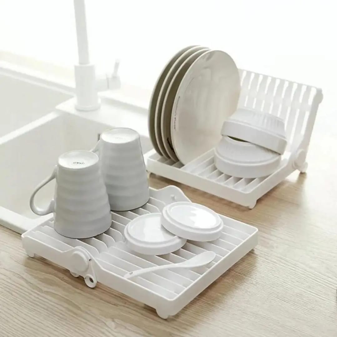 Small Kitchen Foldable Dish Plate Drying Rack | Multipurpose Space Saving Storage