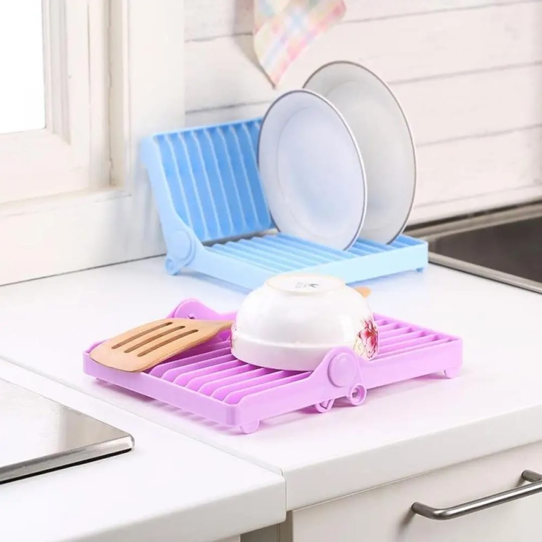 Small Kitchen Foldable Dish Plate Drying Rack | Multipurpose Space Saving Storage