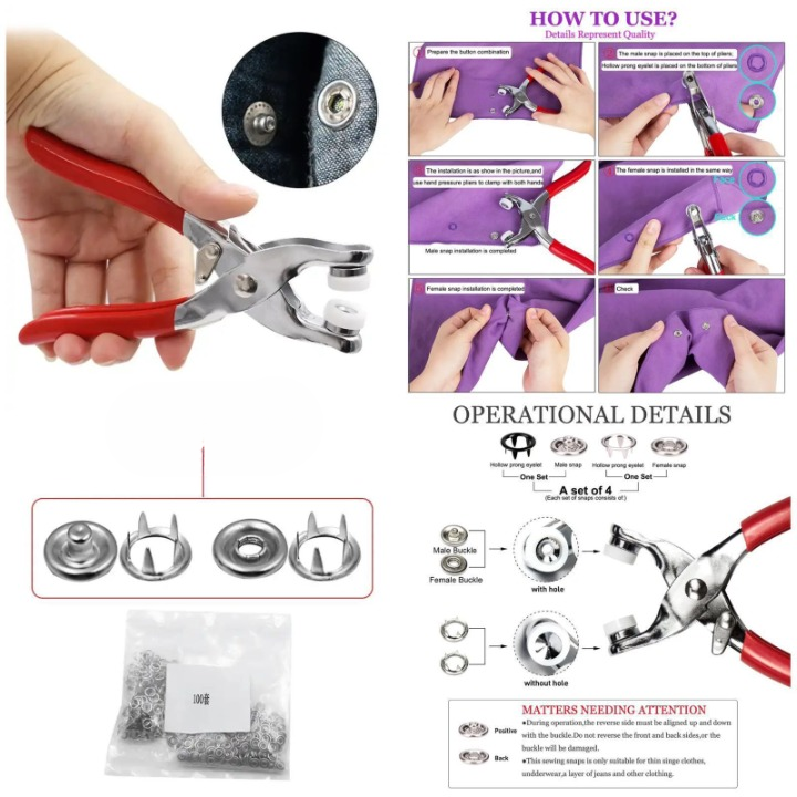 Metal Hand Press Tich Button fixer Machine metal good quality - 50