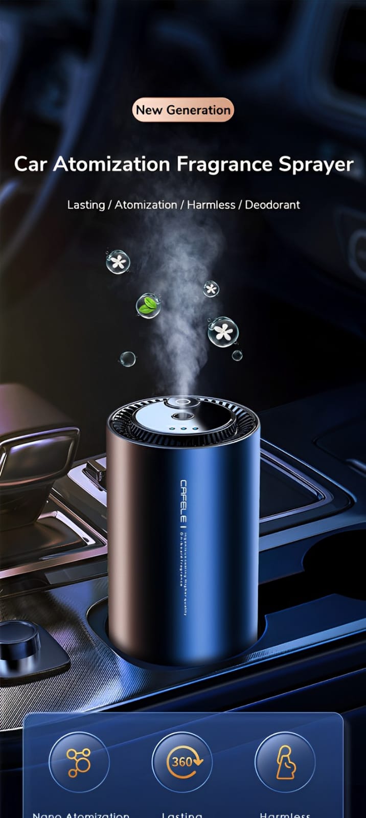 Electronic Air Purifier Auto Aroma Diffuser Deodorization Must-have Car Accsesories Interior Decorations