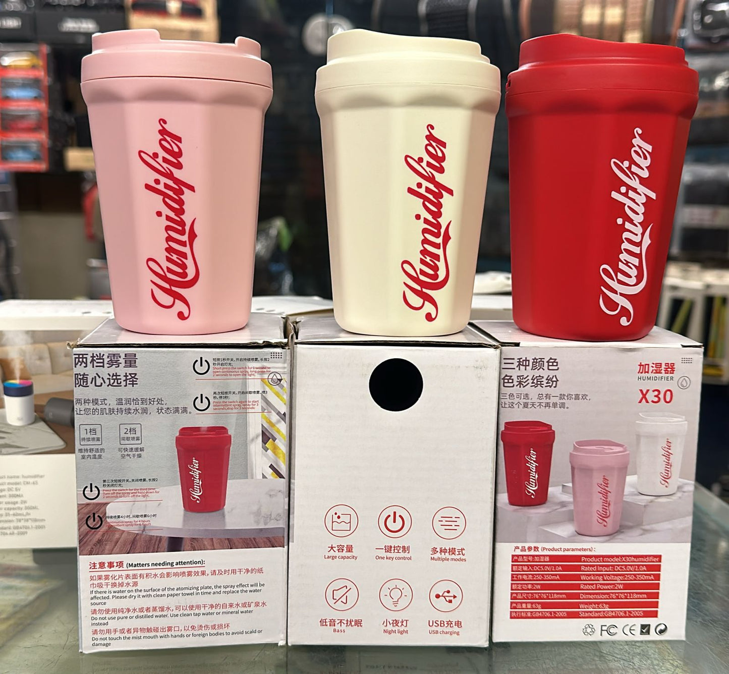 Coke Cup Humidifier Car Home USB Aroma Diffuser Summer Flame Air Coke