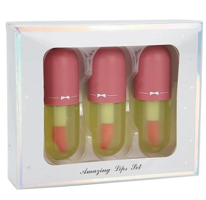 (pack of 3 ) NEW Lip Gloss Capsule Lip Plumper Oil Shiny