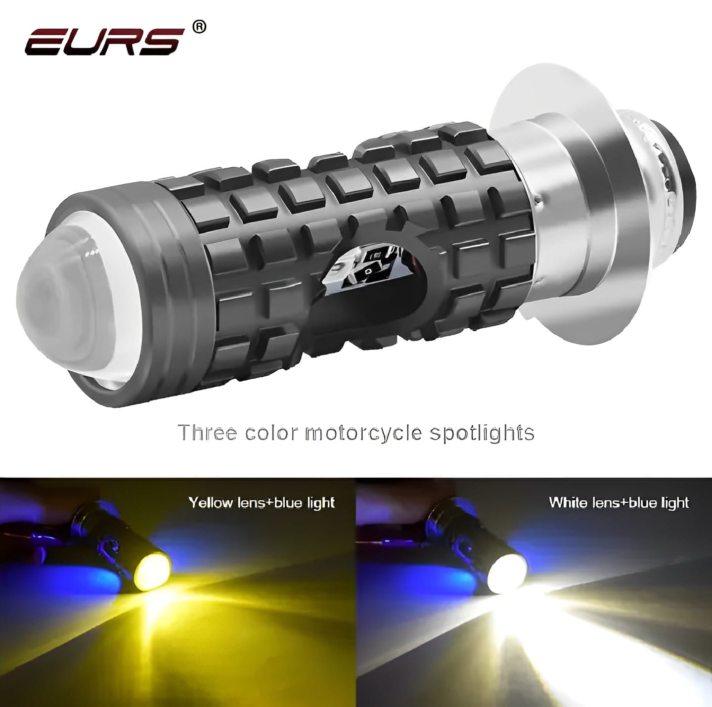 Bike LED Headlight Bulb with 5 Function- Police Light Red, Blue White