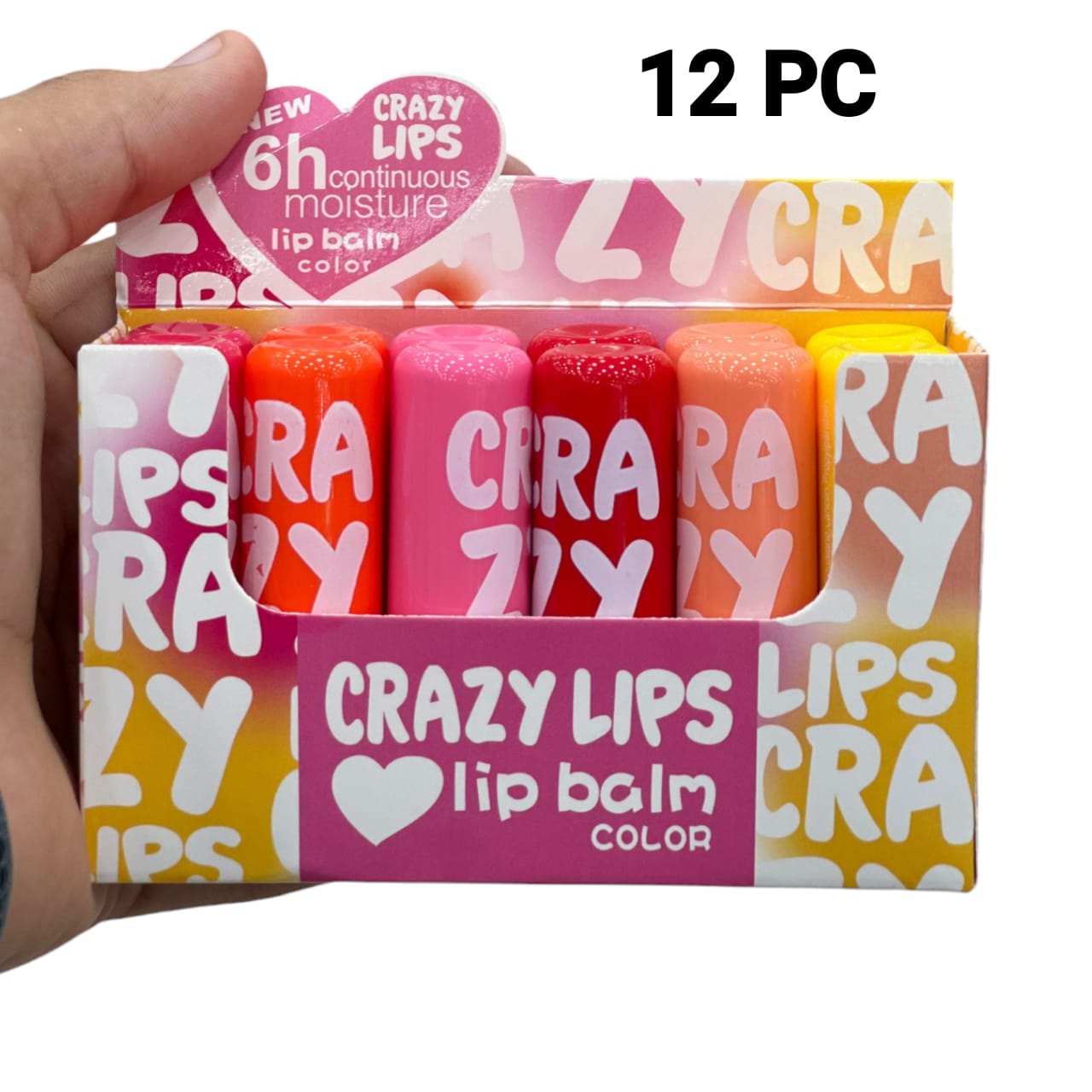 12 PC Crazy Lips Lip Balm ( Multicolour )
