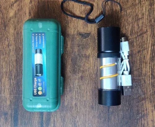 Stainless Steel LED Mini Usb Torch, Mini Pocket Flashlight - White
