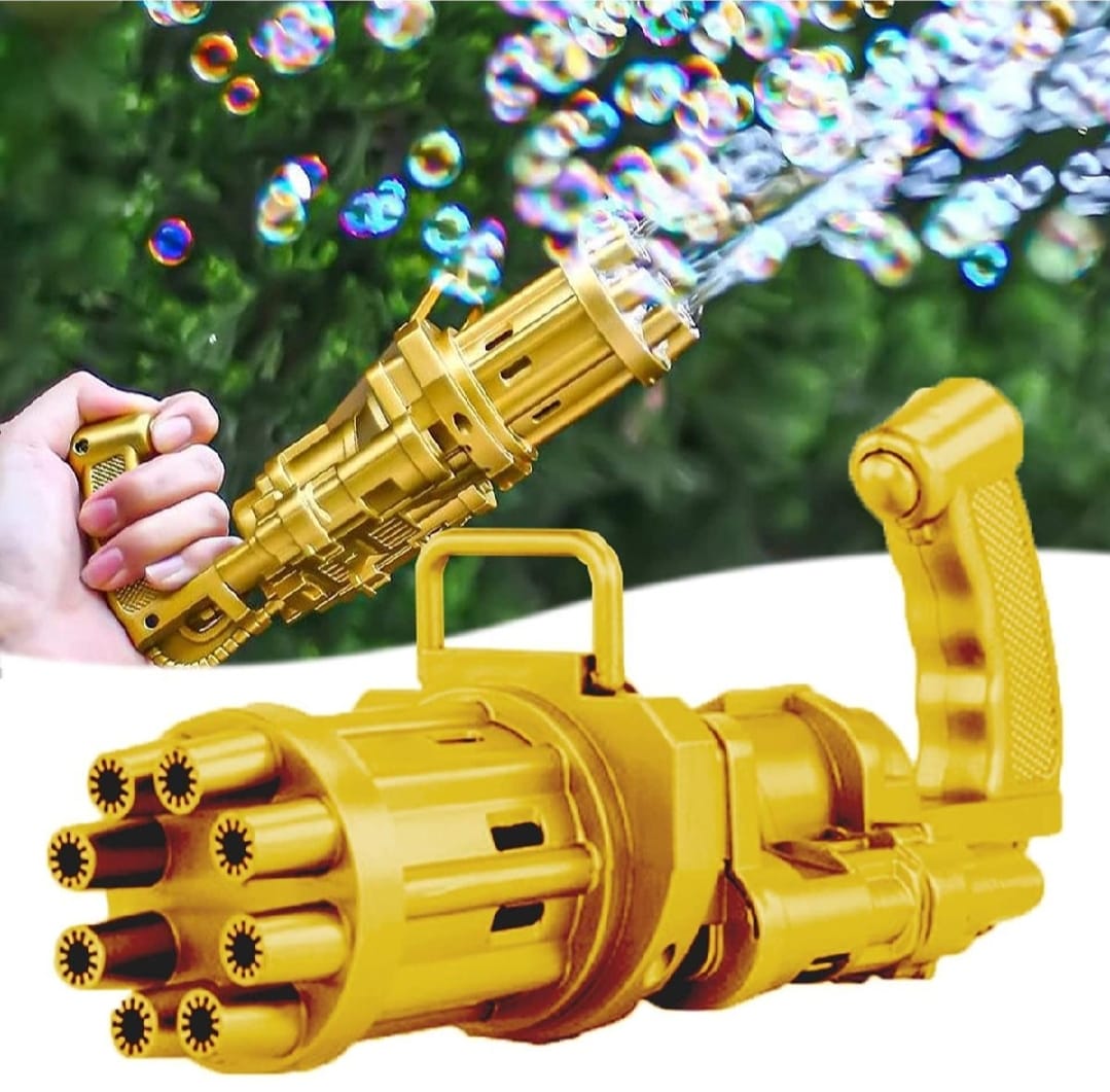 8 Hole Massive Bubble Gun_Gatling Bubble Machine 8 Hole Bubble Blower Automatic
