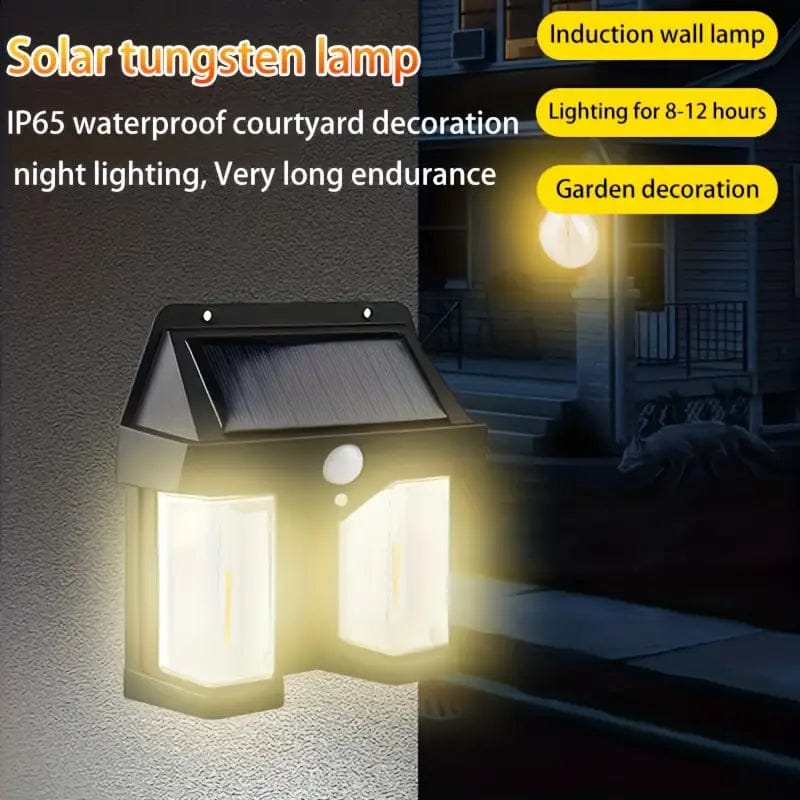 Double Head Antique Solar Sensor Lamp Solar Warm Lighting Lamp Outdoor Wall