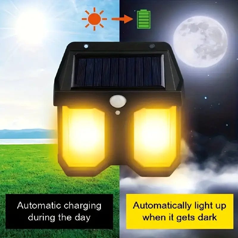 Double Head Antique Solar Sensor Lamp Solar Warm Lighting Lamp Outdoor Wall