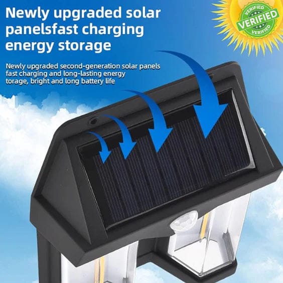 Double Head Antique Solar Sensor Lamp Solar Warm Lighting Lamp Outdoor Wall