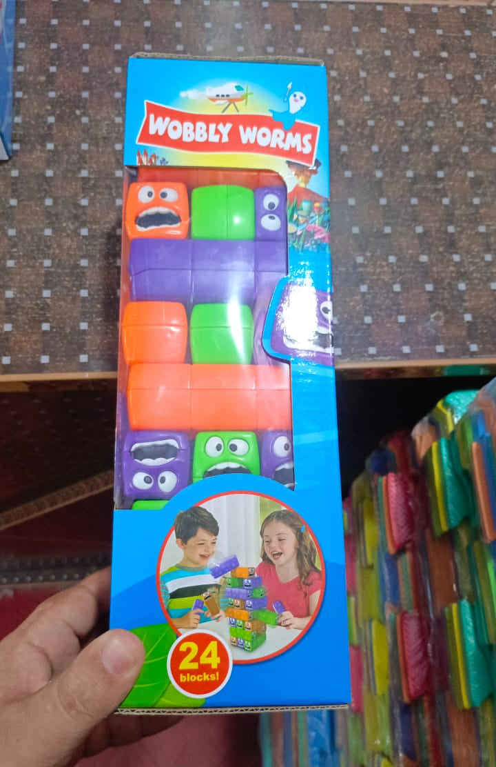 Wobbly Worms Tower Balancing Game | Tower Tumbling Stacking Board Games Building