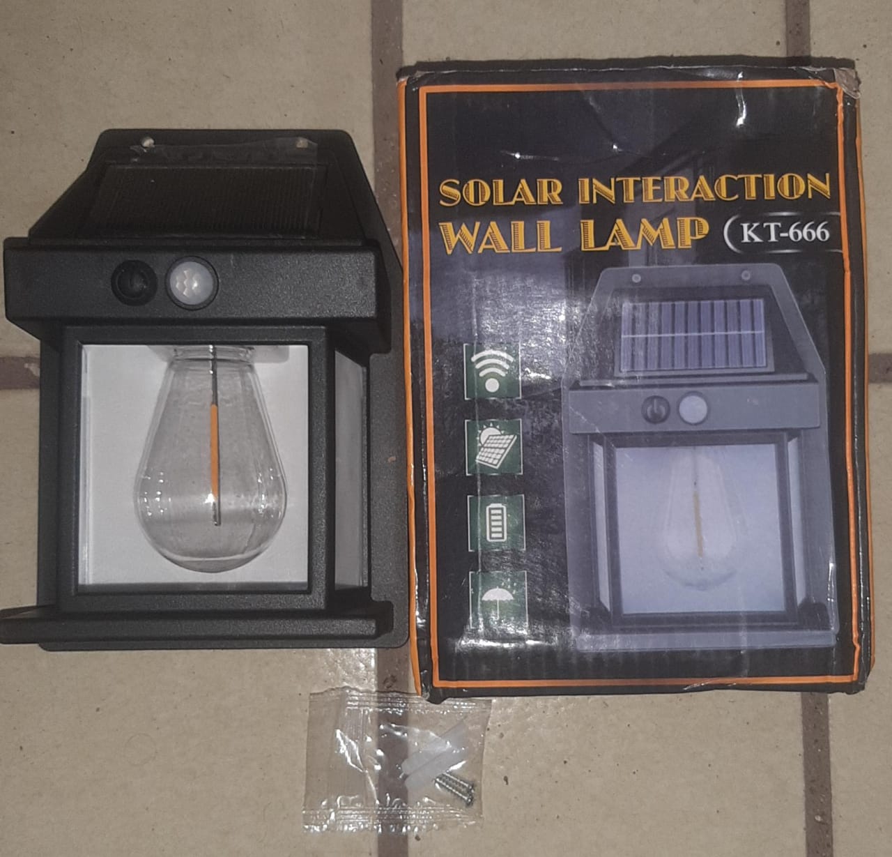 Solar Tungsten Filament Lamp Outdoor Waterproof Intelligent Induction Wall Lamp Courtyard Garden