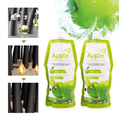 Apple Ammonia-Free Black Hair Cream, 100% Organic Black Hair Dye- Natural Black