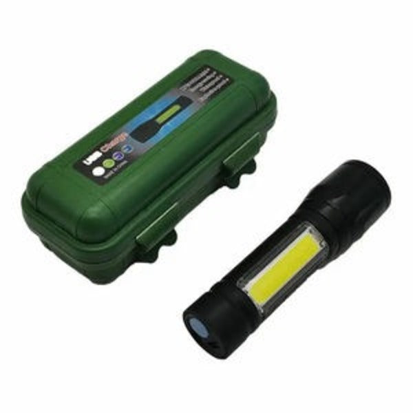 USB Charging XPE+COB LED Flashlight Lamp Torch With Clip Three Mode Zoomable