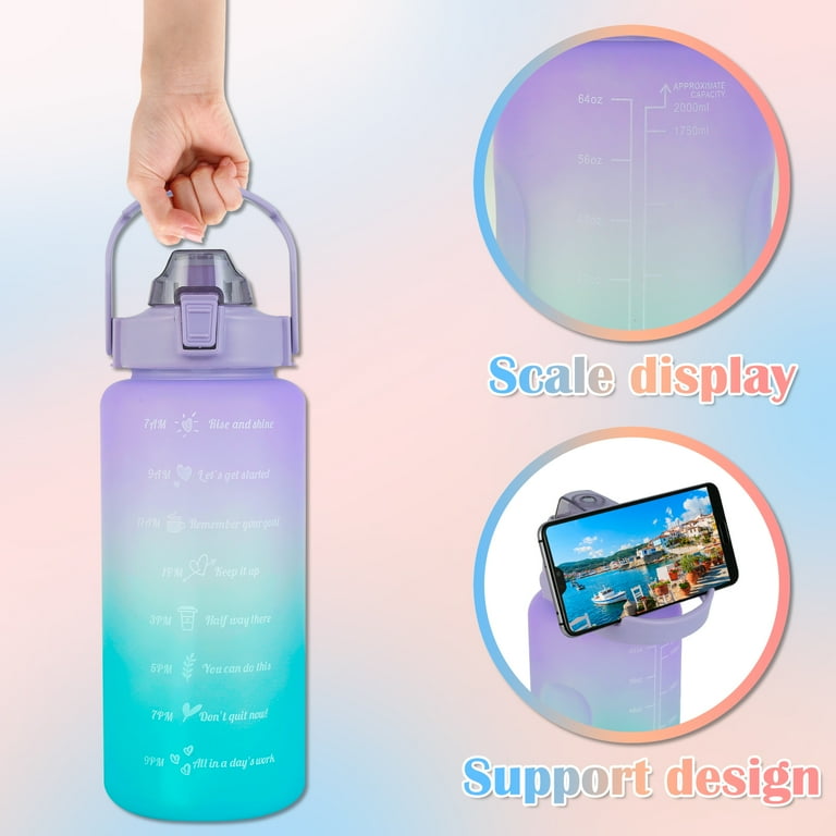 3 Pack Water Bottles with 2L Large Bottle 700MLPortable Bottle and