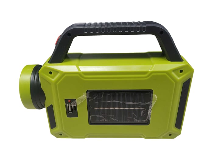 Rechargeable LED flashlight with solar panel - 6689A (Random color)