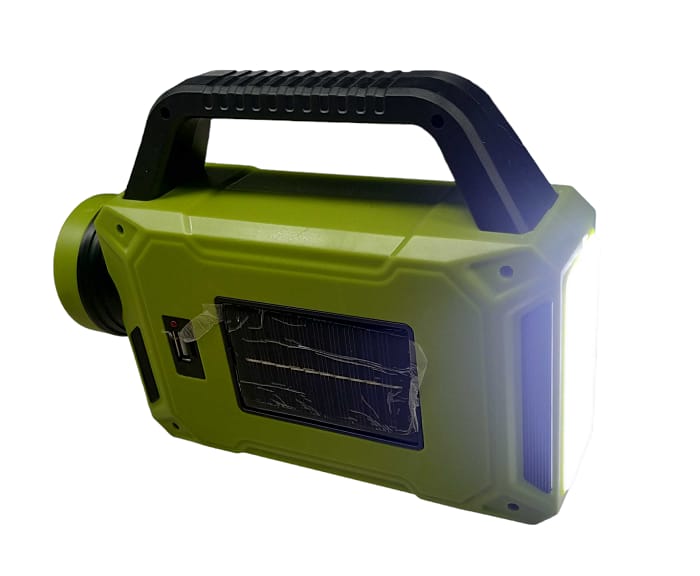 Rechargeable LED flashlight with solar panel - 6689A (Random color)