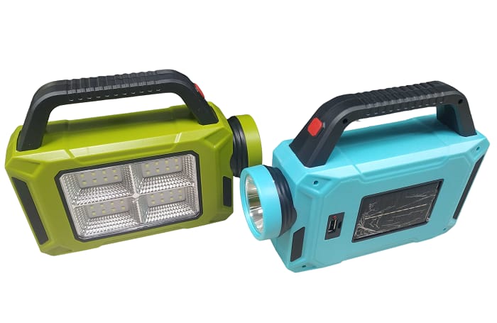 Rechargeable LED flashlight with solar panel - 6689A (Random color)