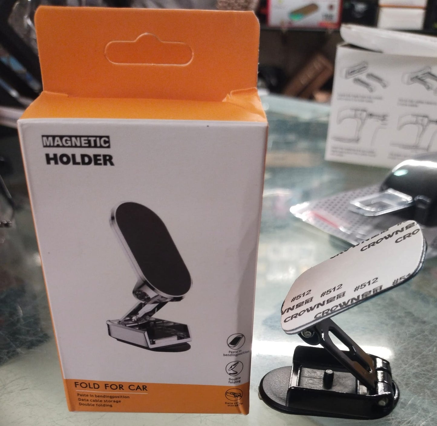 Folding Car Mobile Phone Bracket Base Strong Magnetic Suction 360 Degree Rotating
