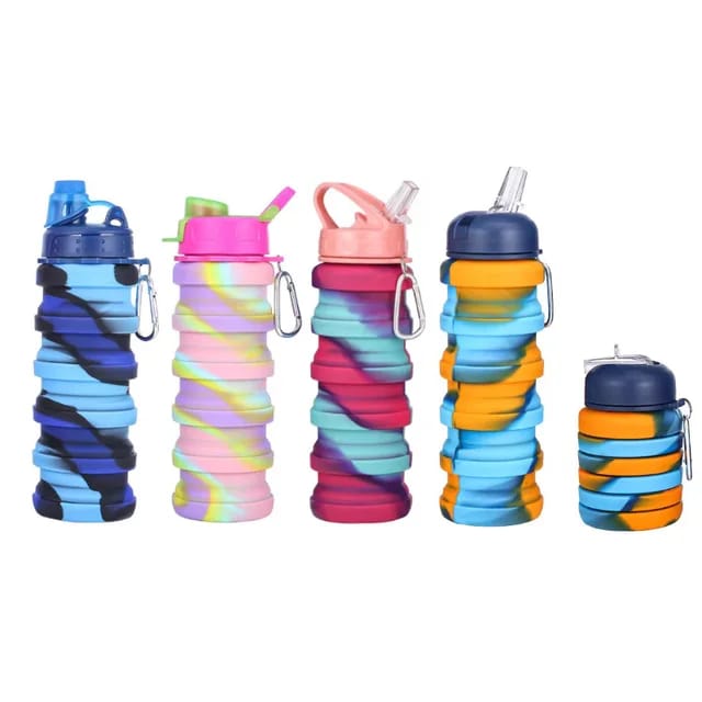Expandable Silicone Sipper Water Bottle for Sports, Trekking, Cycling, Gym, School Water