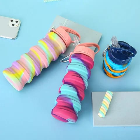 Expandable Silicone Sipper Water Bottle for Sports, Trekking, Cycling, Gym, School Water