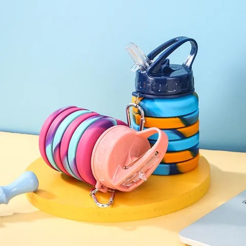 Expandable Silicone Sipper Water Bottle for Sports, Trekking, Cycling, Gym, School Water