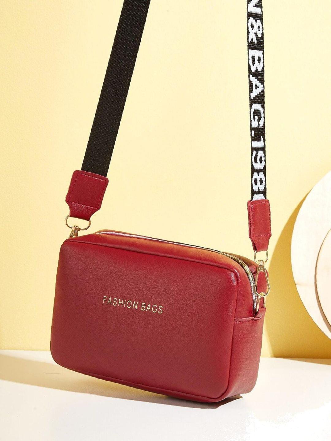 PU Leather Wide Strap Crossbody Bag Simple Style Small Shoulder Bags