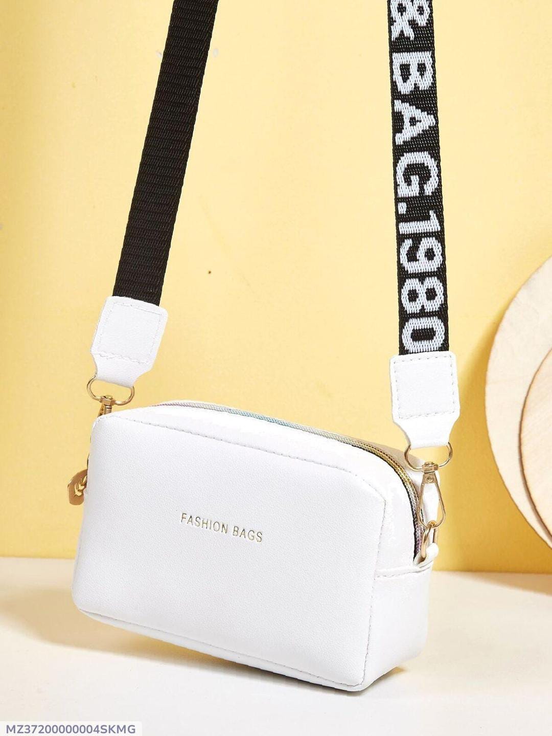 PU Leather Wide Strap Crossbody Bag Simple Style Small Shoulder Bags