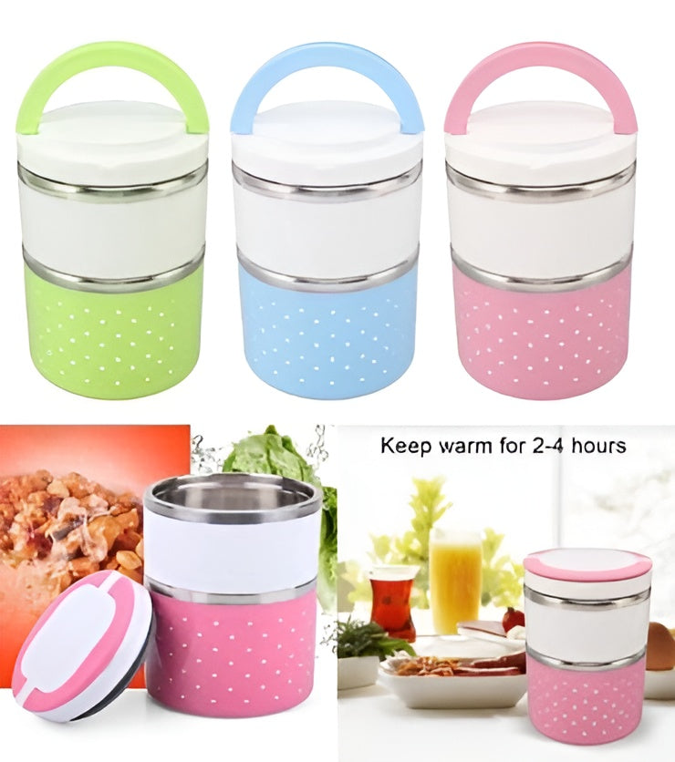 Lunch Box 2 Layer For Kids and Adults (random color)
