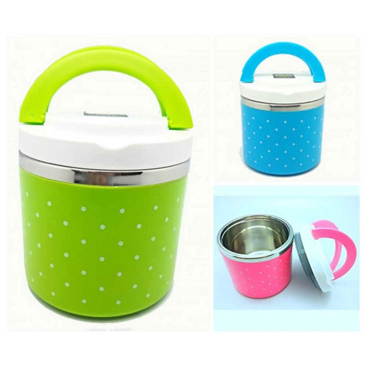 Stainless Steel Single Layered Lunch Box For Kids and Adults (random