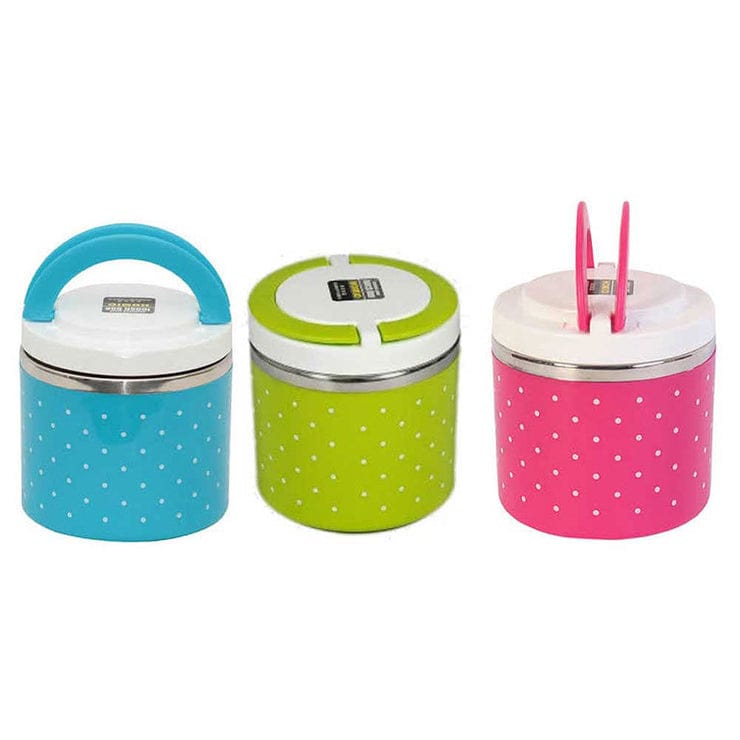 Stainless Steel Single Layered Lunch Box For Kids and Adults (random