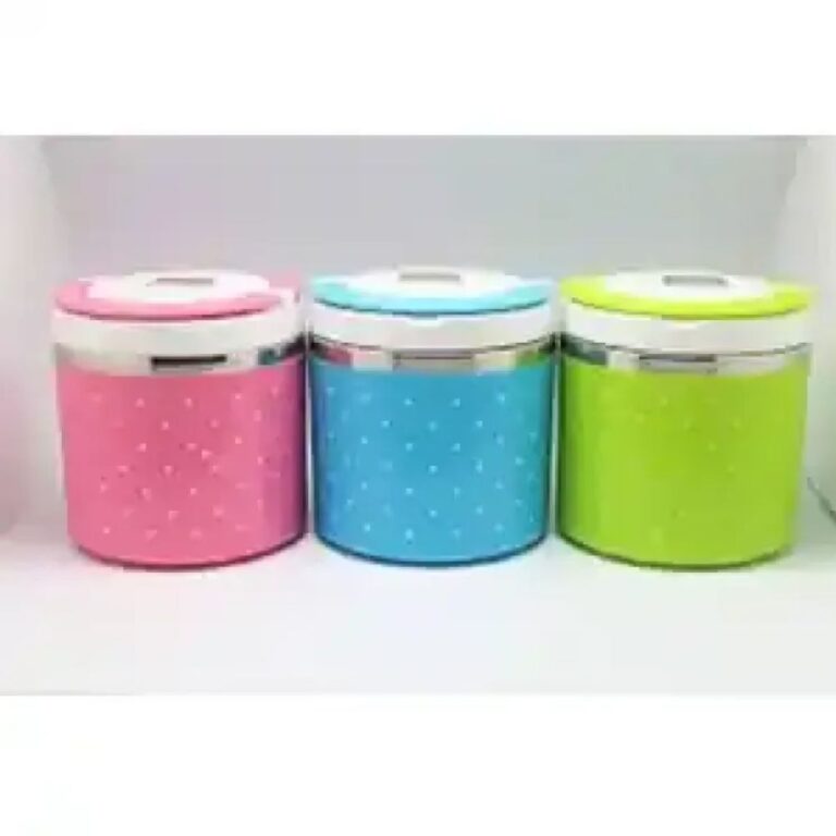 Stainless Steel Single Layered Lunch Box For Kids and Adults (random