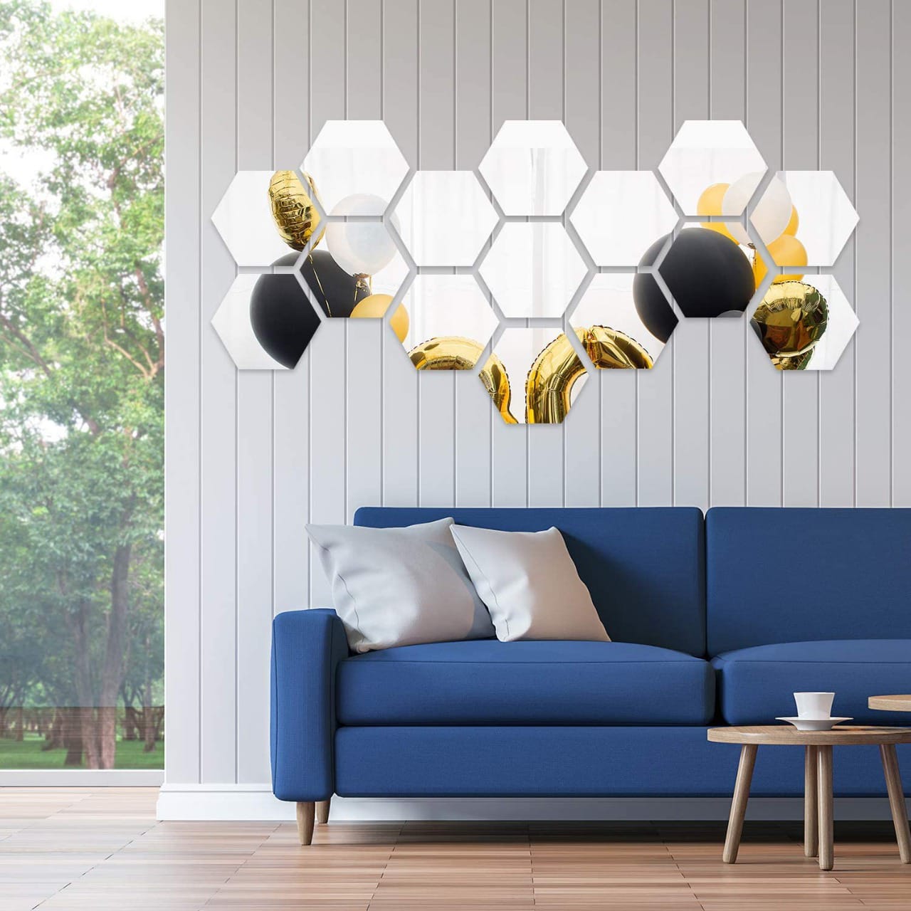 (pack of 12) 3d acrylic Hexagon Simple Mirror-Surface Geometric DIY Art