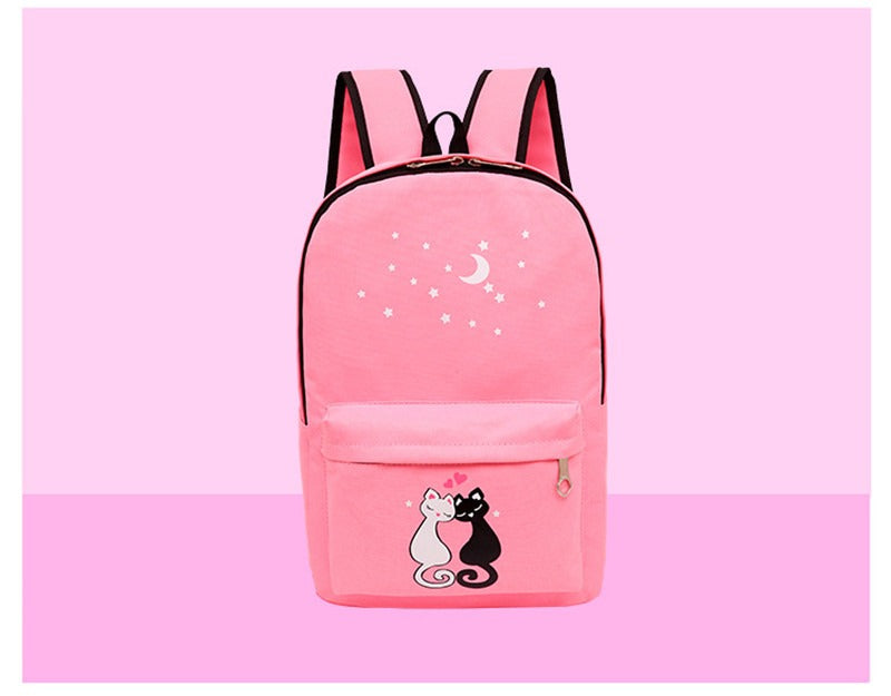 4-Piece School Bag Set/ backpack Children School Bags For Girls Boys Canvas