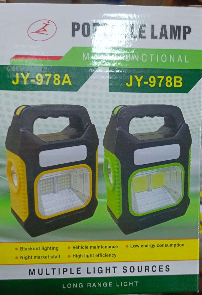 JY-978A Solar portable lamp multi functional for outdoor Hiking long Range light(random
